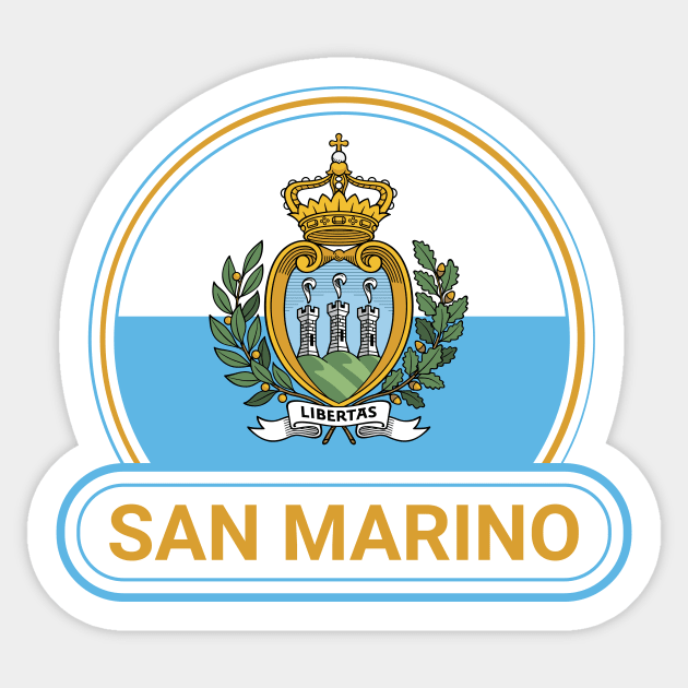 San Marino Country Badge - San Marino Flag Sticker by Yesteeyear